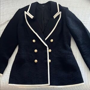 Express Brand Elegant Black & White Double-Breasted Women's Jacket